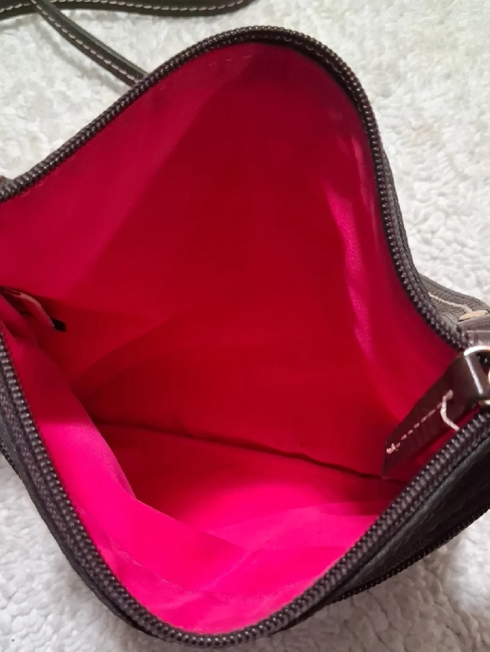 Dooney & Bourke Dark Brown Nylon Crossbody Bag with Duck Accent